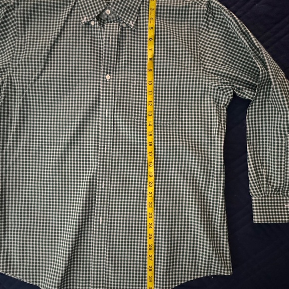 Brooks Brothers Dress Shirt Men's 16 1/2 x 33 Green with White Stripe - Picture 5 of 6